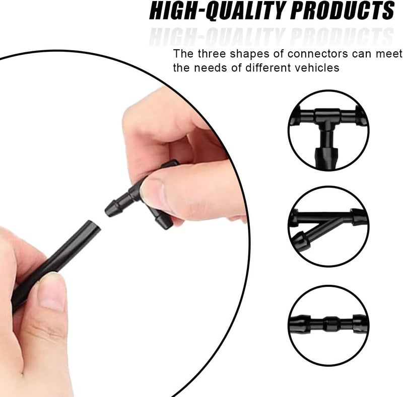 ZIMISI 13PCS Car Windshield Washer Hose Kit, Includes 12 Hose Connectors and 1 4M Washer Fluid Hose, Windshield Repair Kit, Universal Accessories for Connect Water Pump and Nozzle - Image 4